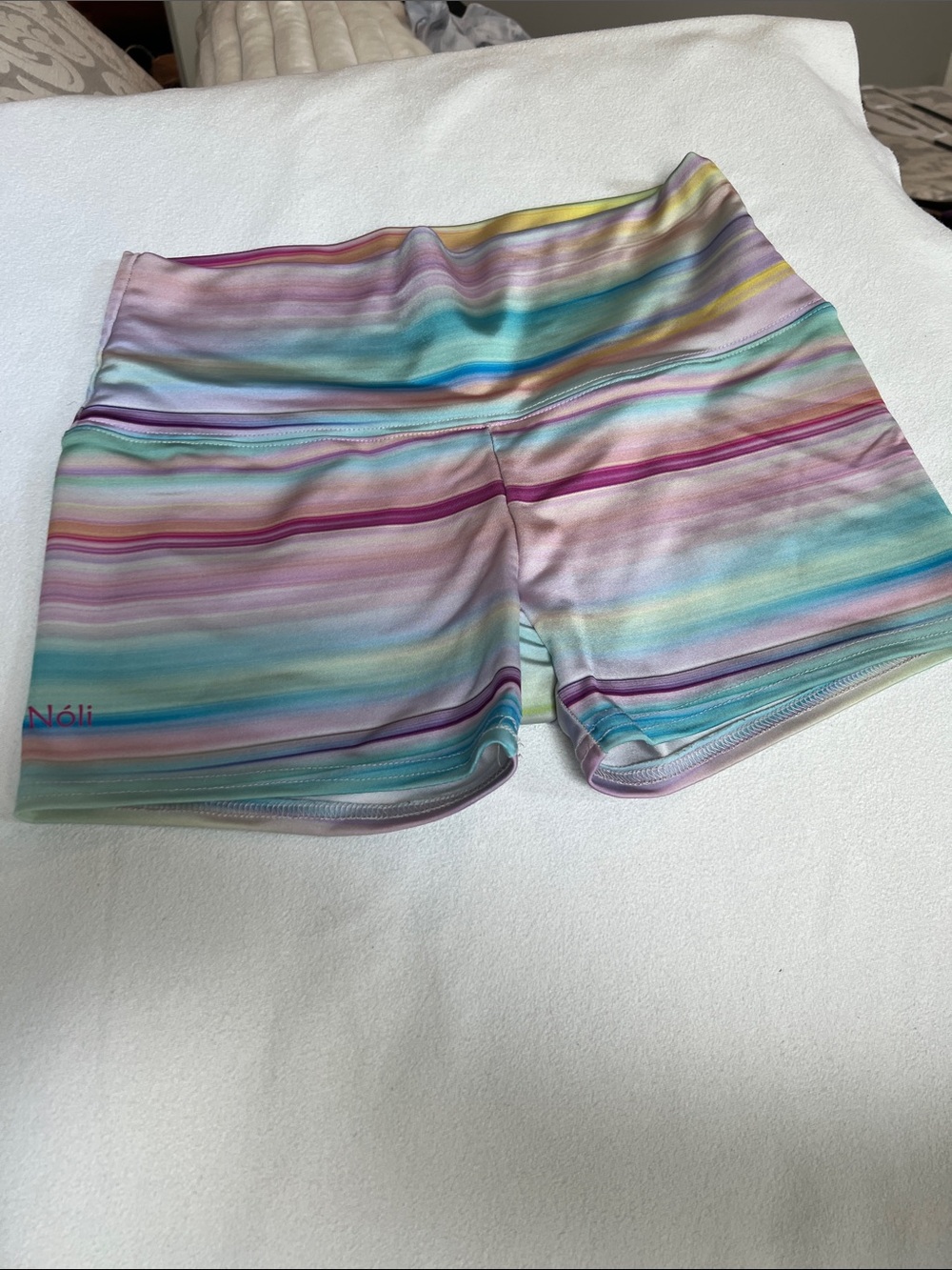 Noli Pastel Rainbow Striped Women’s Bike Shorts